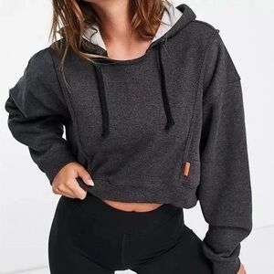 Nike Women’s Dry Fit Fleece Cropped Training, Hoodie Grey Large